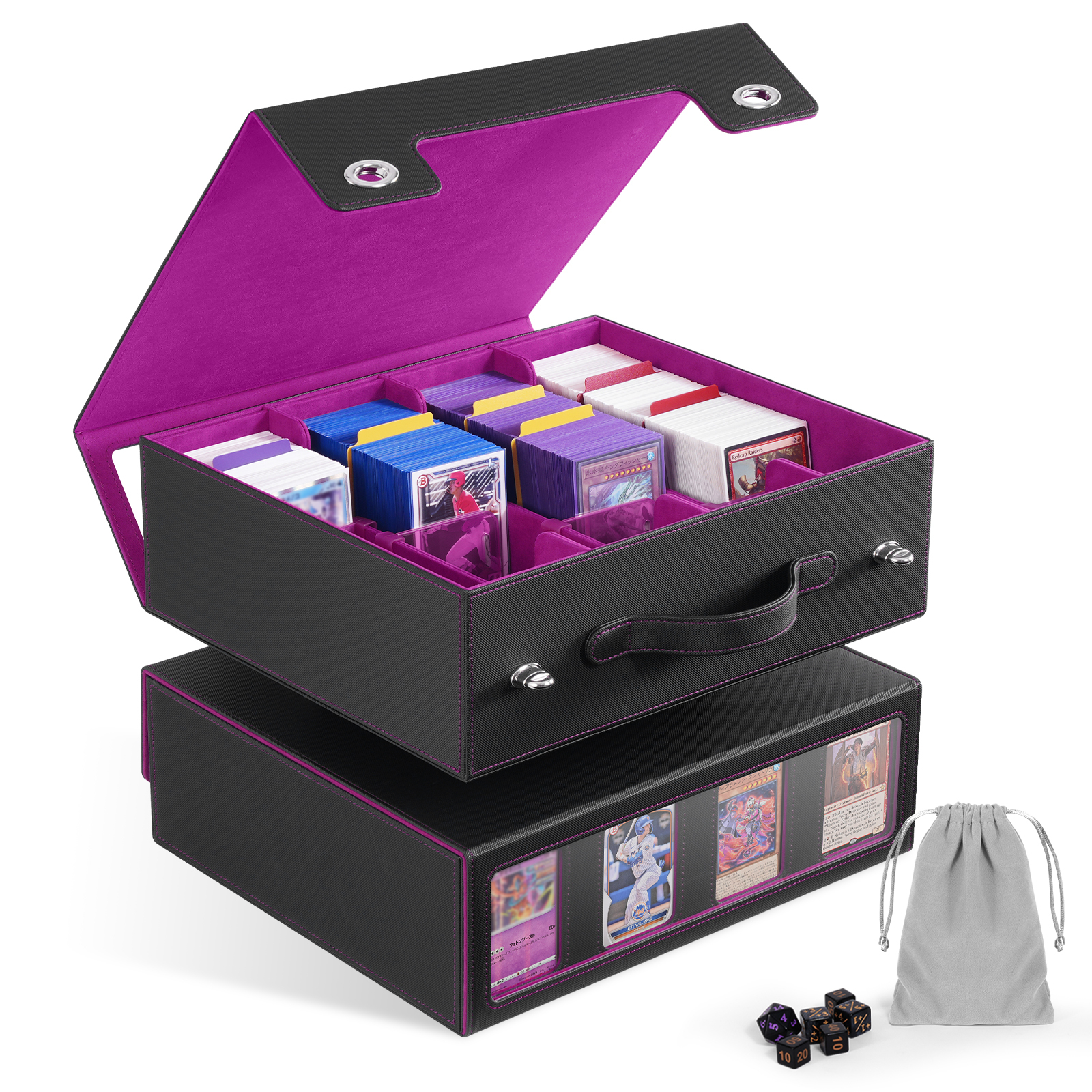 KH-L-05 JUZI 2400 Large Capacity Side Load Commander Card Storage Box with Handle