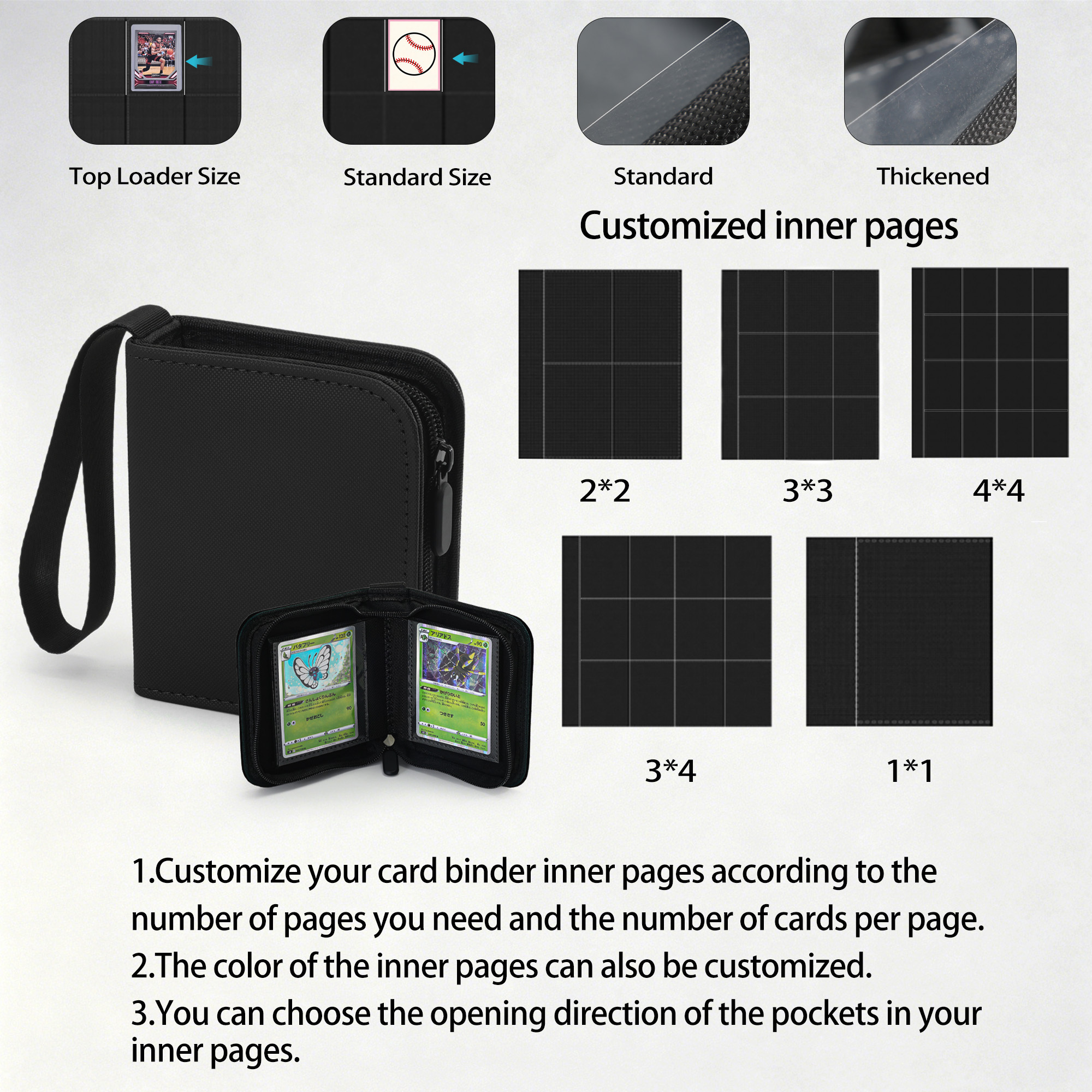 KC-1G40-Z02 JUZI 40 Pocket 1*1 Standard Card Binder