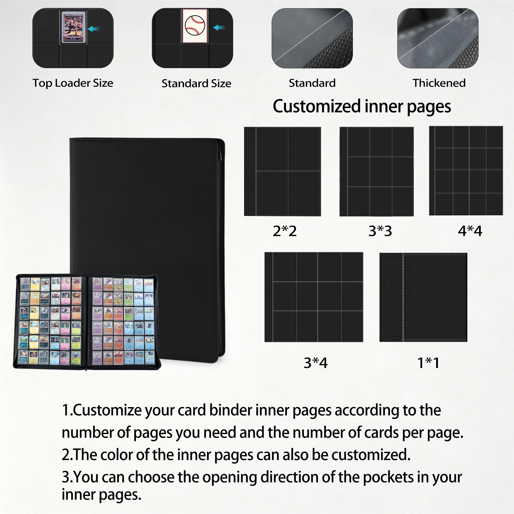 KC-36G3600-01 JUZI 3600 Pocket 6*6 Standard Card Binder