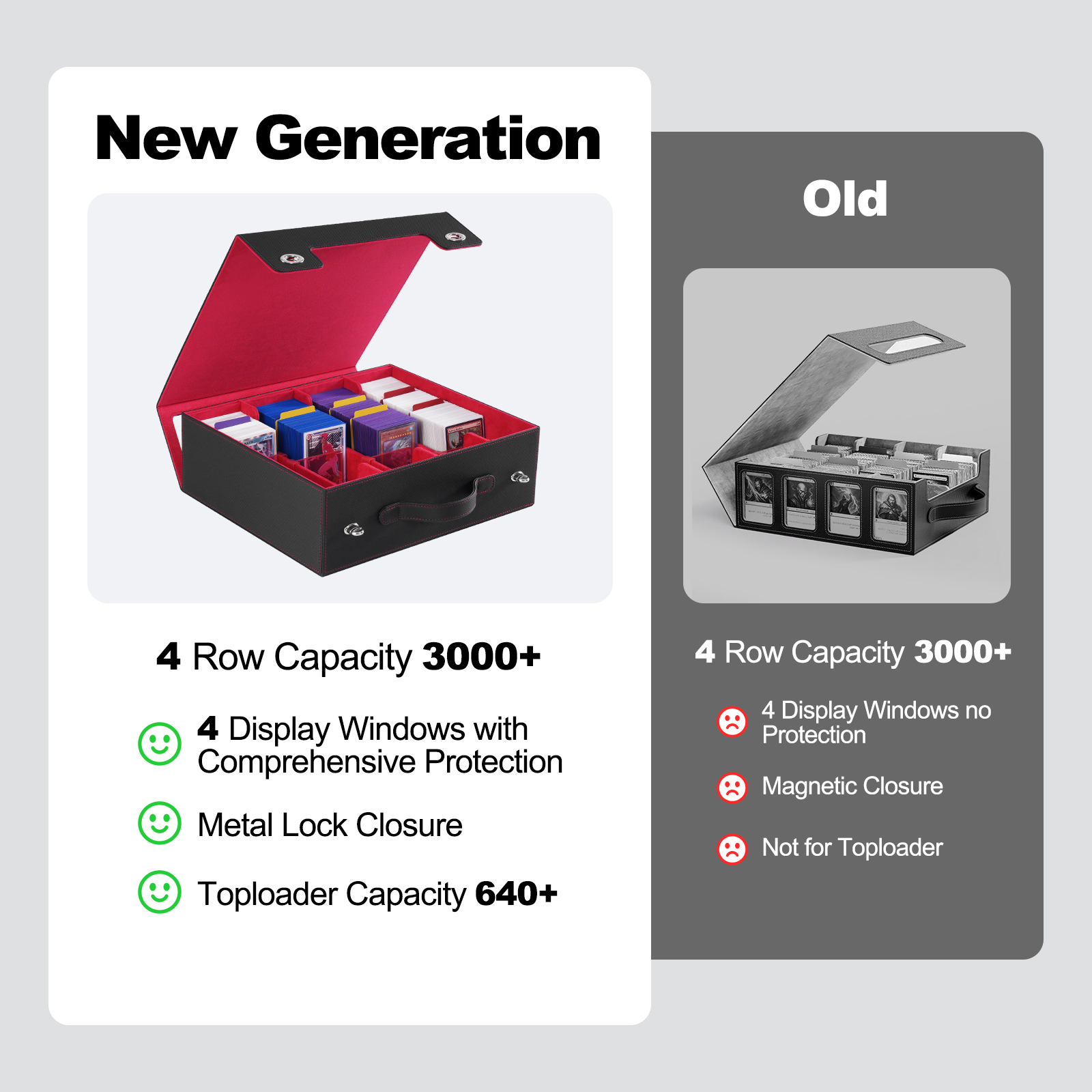 KH-L-05 JUZI 2400 Large Capacity Side Load Commander Card Storage Box with Handle