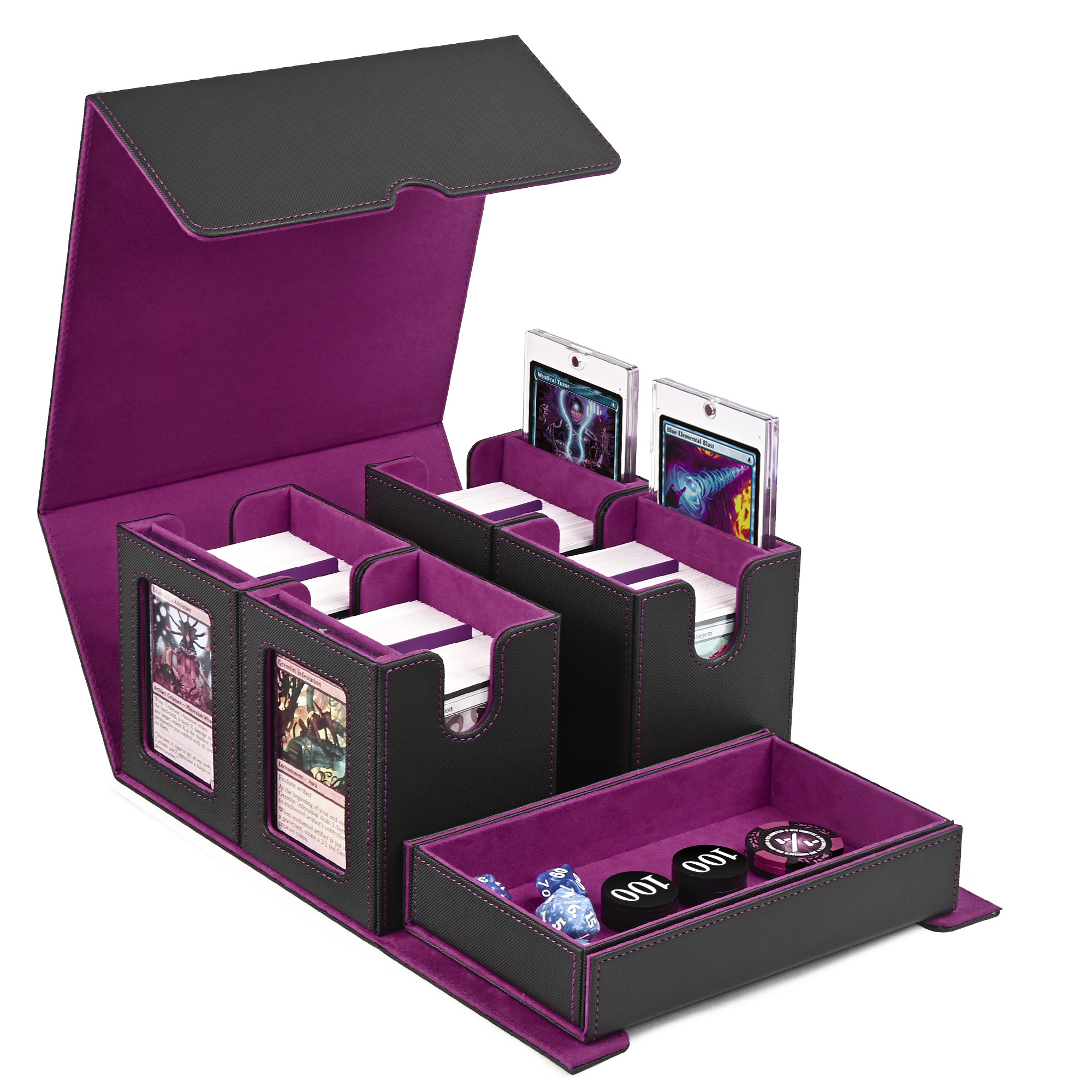 KH-M-05 5 in 1 Side Load Commander Multifunctional Deck Box with Dice tray