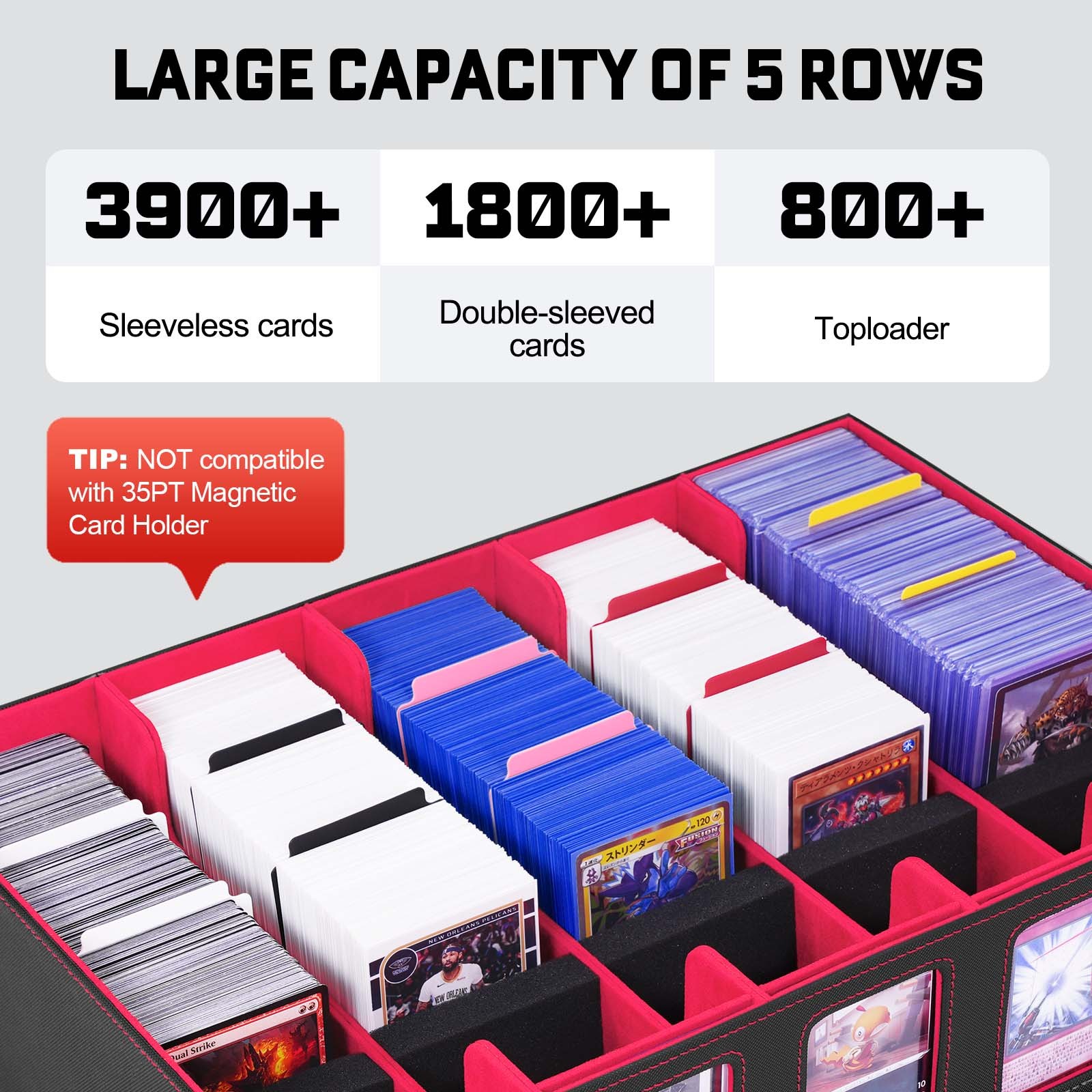 KH-L-08 JUZI 3900 Large Capacity Side Load Commander Card Storage Box with Handle