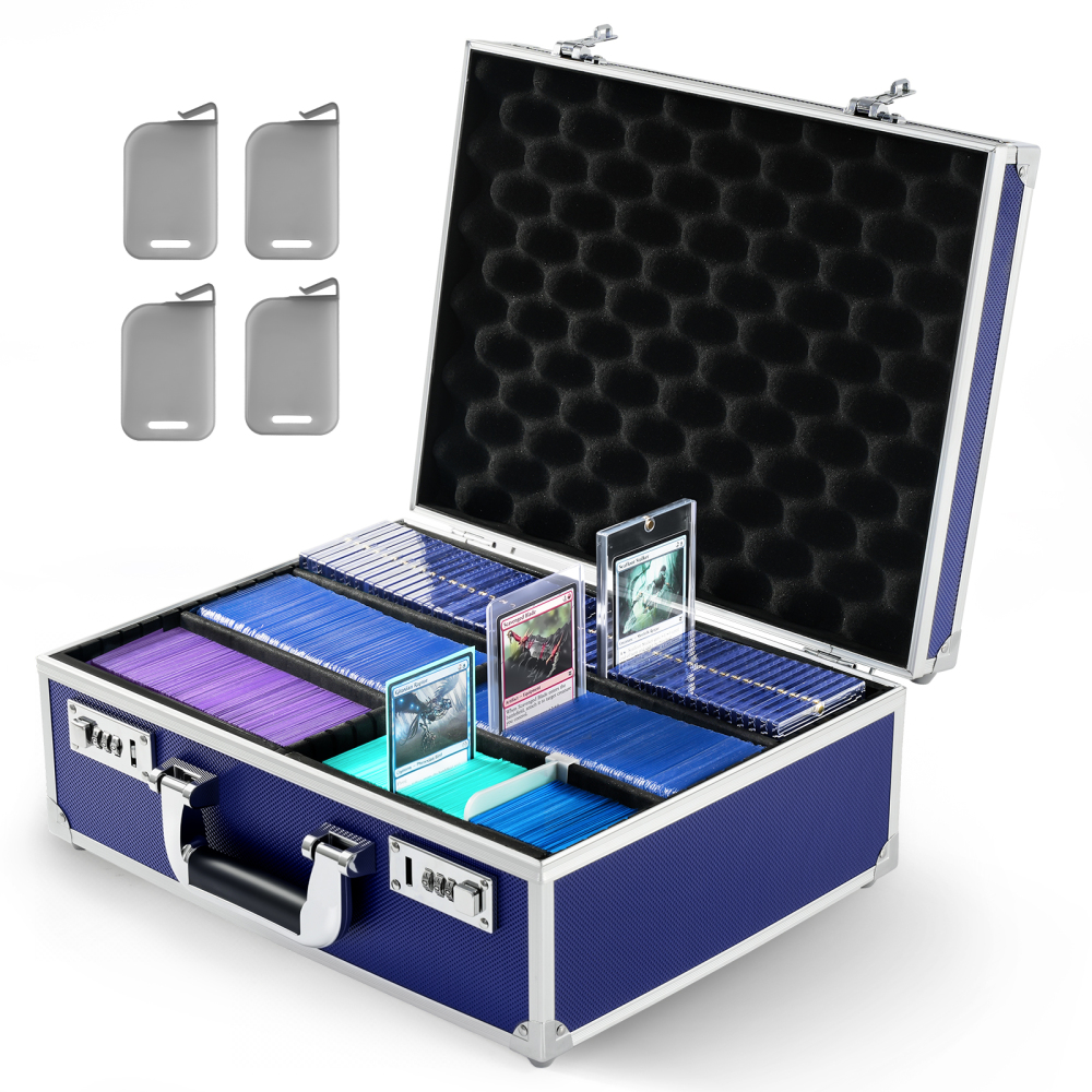 Kabinka Toploader Storage Box for 3" X 4" 35pt Rigid Cards, Trading Card Storage Box with Combination Lock, Top Loader Storage Hard Case, Sports Card Case (Holds 600+ Toploaders, Black)