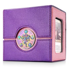 Kabinka Commander Deck Box for MTG with Metal Emblem, Card Deck Box with Dice Tray, Holds 100 Double-Sleeved Cards for TCG/PTCG, Cards Storage Case with 35PT Magnetic Card Holder (Pink& Purple, Lotus)