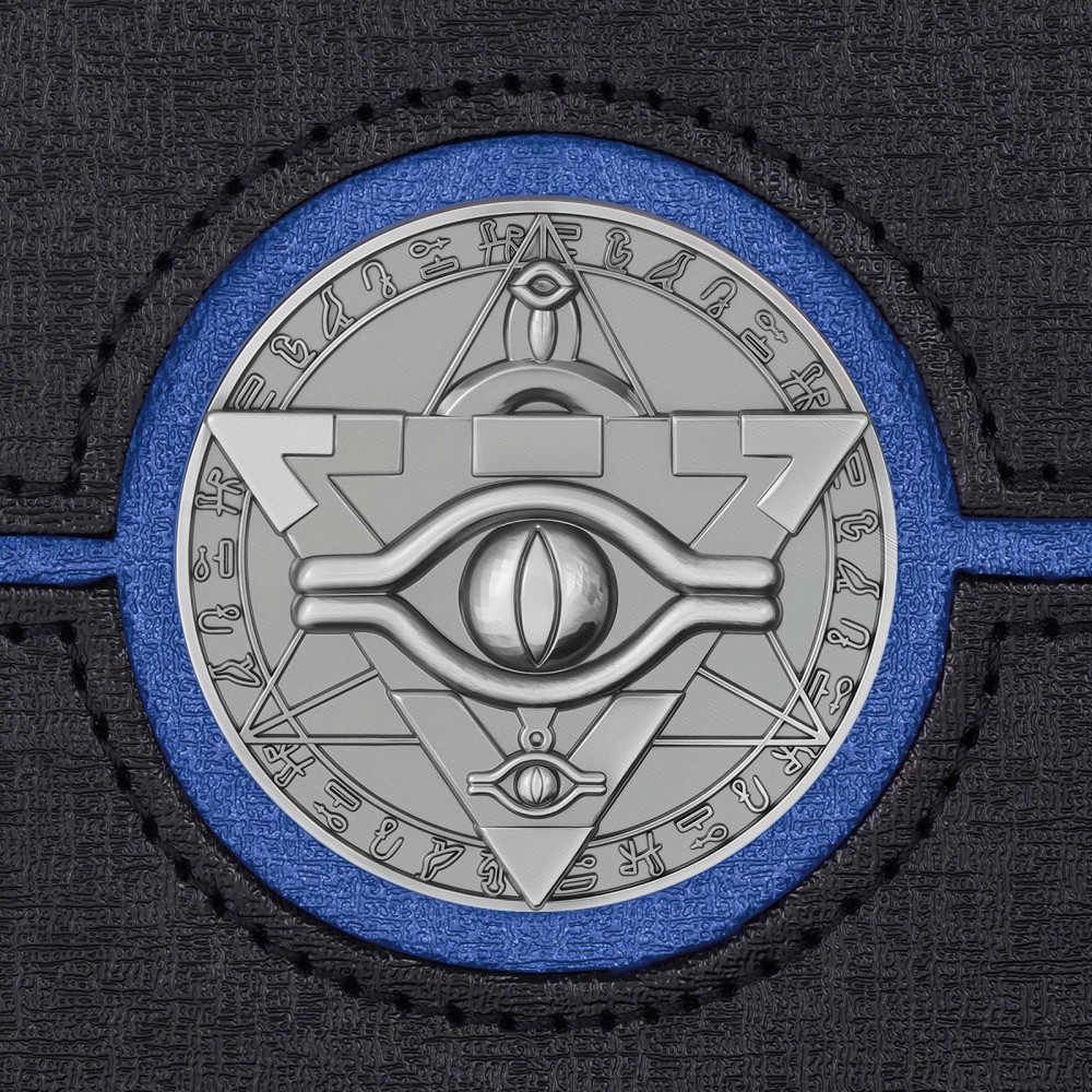 Kabinka Commander Deck Box for MTG with Dice Tray, Yugioh Deck Box with Metal Emblem, Holds 100 Double-Sleeved Cards for TCG, Cards Storage Case with 35PT Magnetic Card Holder (Black& Blue, Puzzle)