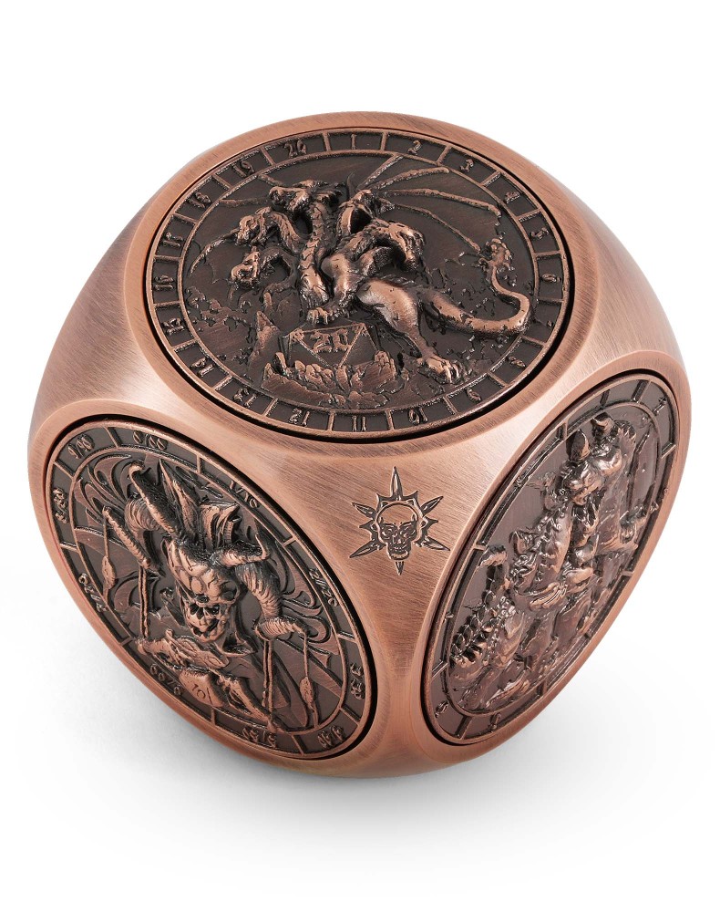 Kabinka Spinner Dice for 7 in 1 DND Dice Set, Unique Metal Dice for Dungeons and Dragons RPG Role Playing Gaming (Ancient Silver)