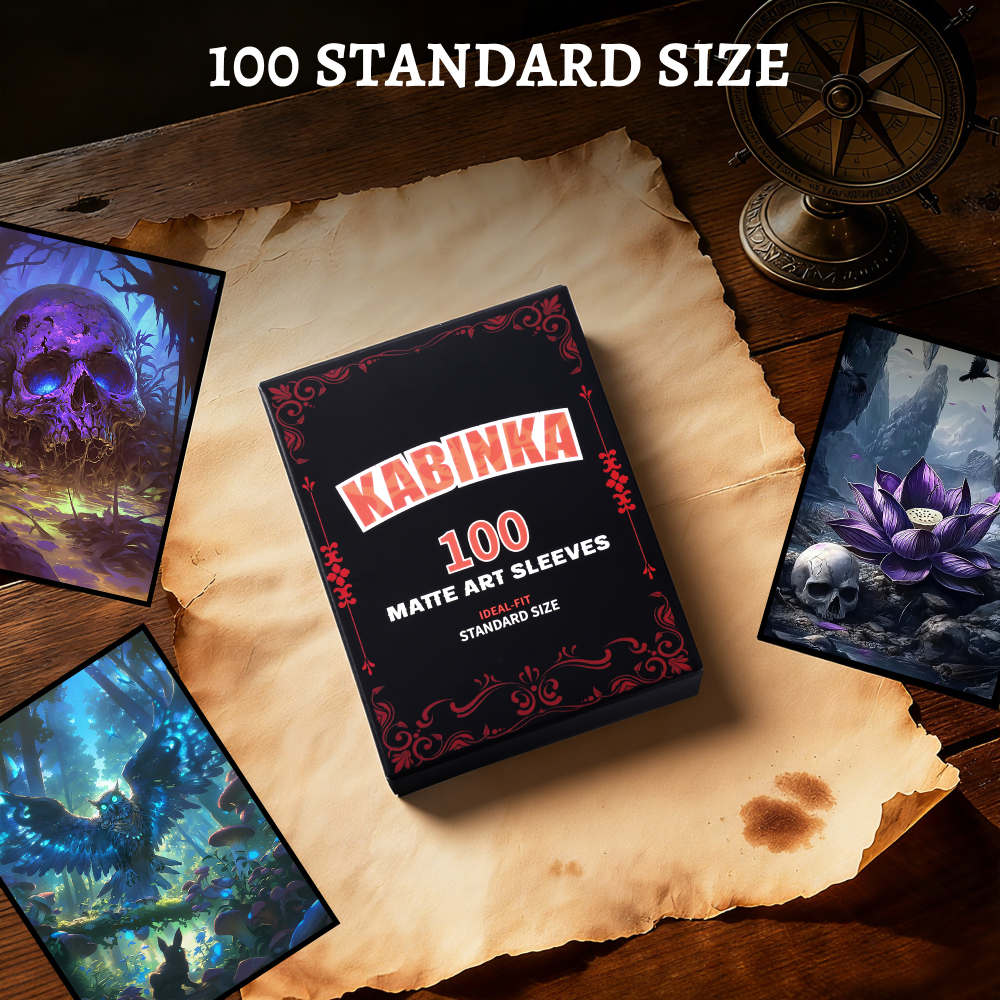 KABINKA MTG Card Sleeves - 100 Standard Size Pack Clear Front & Matte Finish Back with Owl, Premium Sleeves for Magic The Gathering TCG