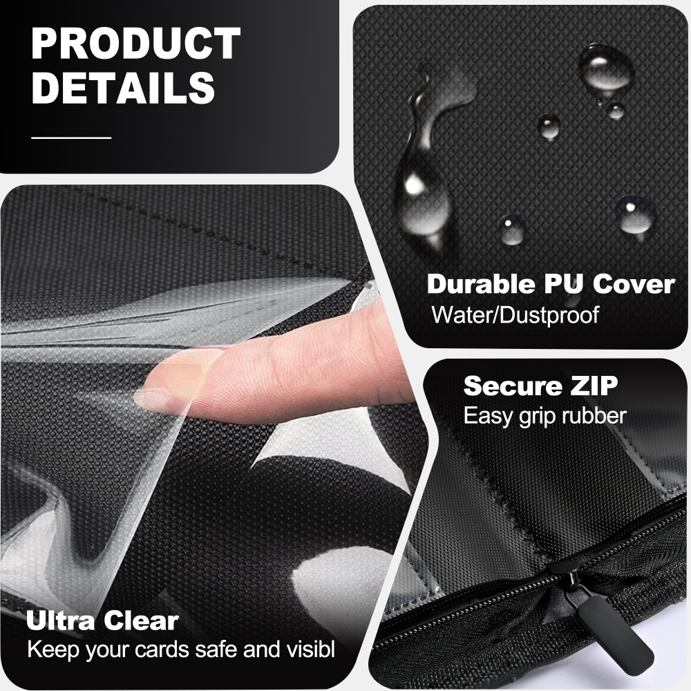 Kabinka Top Loader Binder 9 Pocket, Hold 324 Cards, Trading Card Binder Including 20 Top Loaders, Toploader Binder for Sport Card/PTCG/MTG/YGO, Black