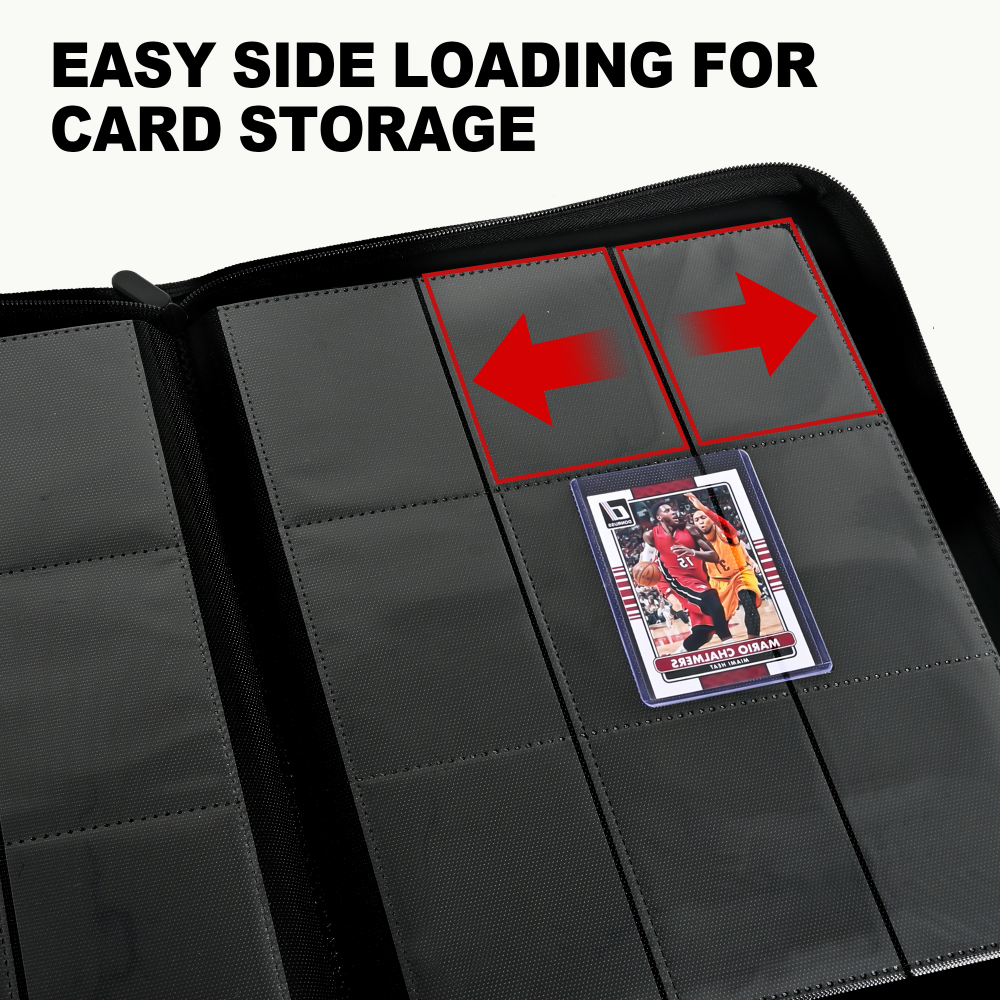 Kabinka Top Loader Binder 9 Pocket, Hold 324 Cards, Trading Card Binder Including 20 Top Loaders, Toploader Binder for Sport Card/PTCG/MTG/YGO, Black
