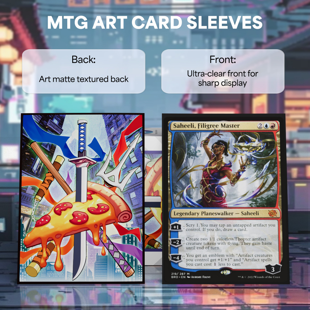 KABINKA MTG Card Sleeves - 100 Standard Size Pack Clear Front & Matte Finish Back MTG Sleeves for Magic The Gathering TCG