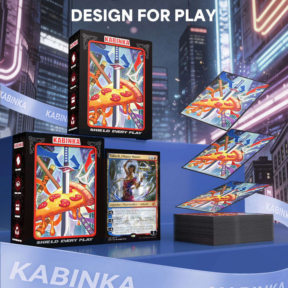 KABINKA MTG Card Sleeves - 100 Standard Size Pack Clear Front & Matte Finish Back MTG Sleeves for Magic The Gathering TCG