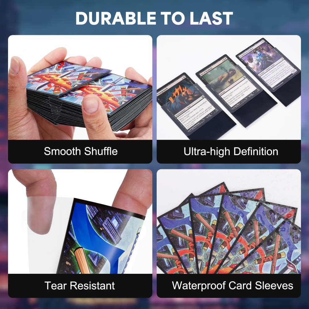 KABINKA MTG Card Sleeves - 100 Standard Size Pack Clear Front & Matte Finish Back MTG Sleeves for Magic The Gathering TCG