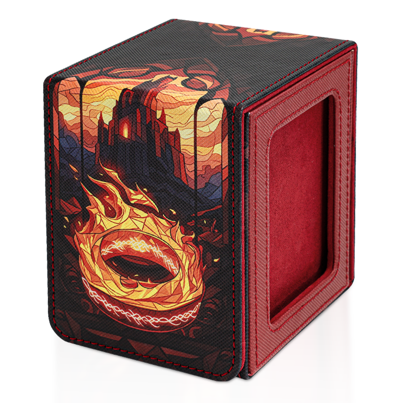 KABINKA PU Leather Card Deck Box with CCG Display Window & Lid Suitable for TCG Trading Cards, PU Case Holds 100+ Double-Sleeved Cards for CCG, TCG Storage Case for Collectors, Display Cover