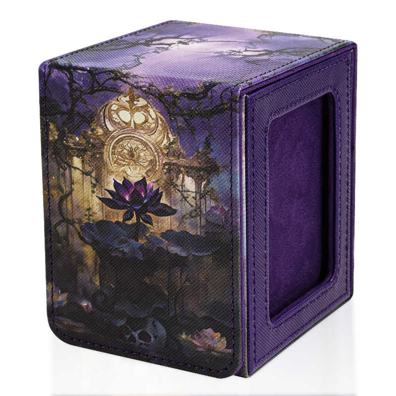 KABINKA PU Leather Card Deck Box with CCG Display Window & Lid Suitable for TCG Trading Cards, PU Case Holds 100+ Double-Sleeved Cards for CCG, TCG Storage Case for Collectors, Display Cover