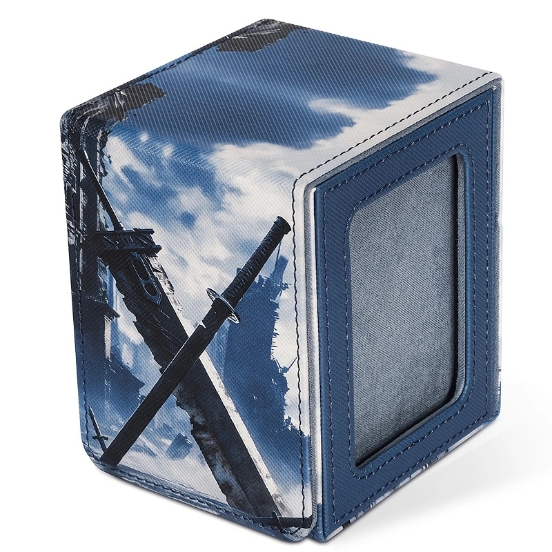 KABINKA PU Leather Card Deck Box with CCG Display Window & Lid Suitable for TCG Trading Cards, PU Case Holds 100+ Double-Sleeved Cards for CCG, TCG Storage Case for Collectors, Display Cover