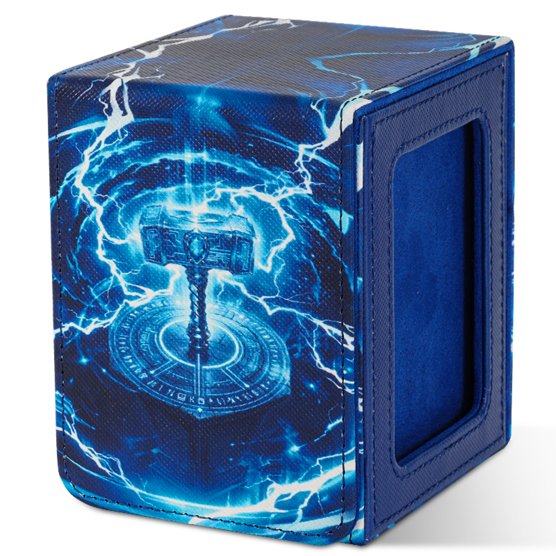 KABINKA PU Leather Card Deck Box with CCG Display Window & Lid Suitable for TCG Trading Cards, PU Case Holds 100+ Double-Sleeved Cards for CCG, TCG Storage Case for Collectors, Display Cover