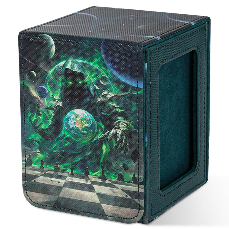 KABINKA PU Leather Card Deck Box with CCG Display Window & Lid Suitable for TCG Trading Cards, PU Case Holds 100+ Double-Sleeved Cards for CCG, TCG Storage Case for Collectors, Display Cover