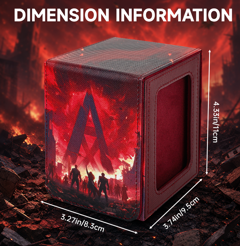 KABINKA PU Leather Card Deck Box with CCG Display Window & Lid Suitable for TCG Trading Cards, PU Case Holds 100+ Double-Sleeved Cards for CCG, TCG Storage Case for Collectors, Display Cover