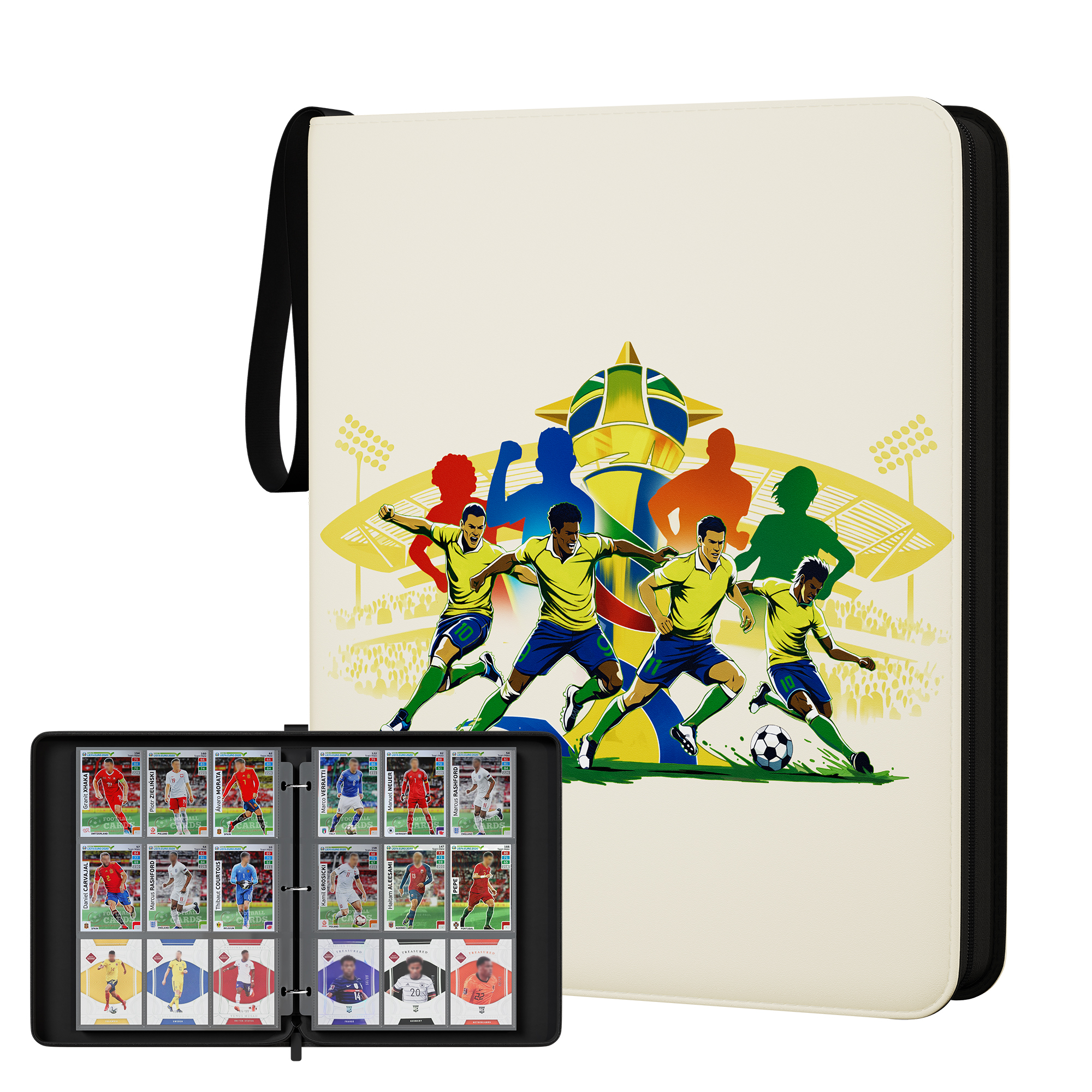 Kabinka 9 Pocket Baseball Card Binder, 900 Standard Cards Sports Card Binder with Zipper, Protective Trading Card Binder Collector Organizer for Baseball Sports Cards TCG (Baseball 2)