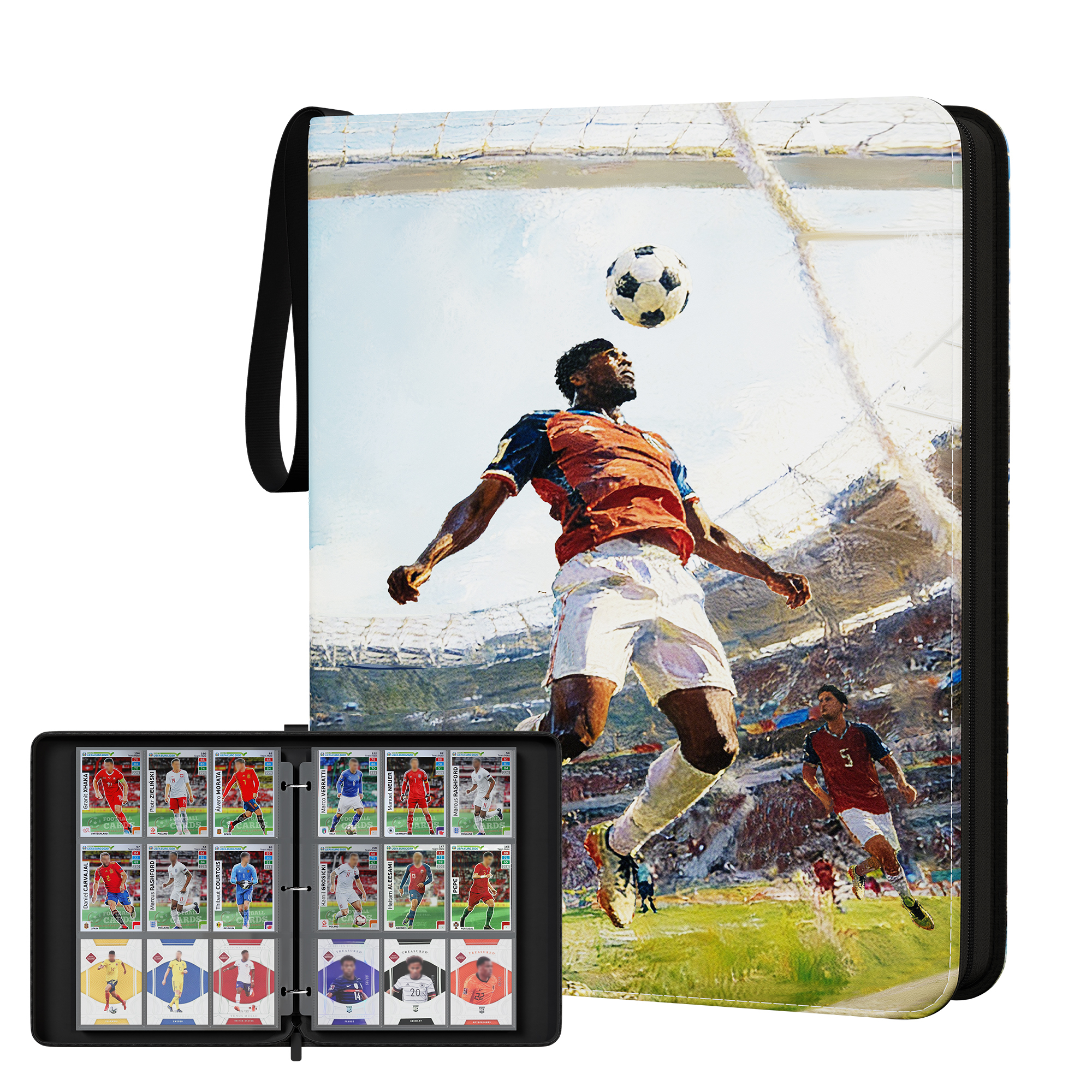 Kabinka 9 Pocket Baseball Card Binder, 900 Standard Cards Sports Card Binder with Zipper, Protective Trading Card Binder Collector Organizer for Baseball Sports Cards TCG (Baseball 1)