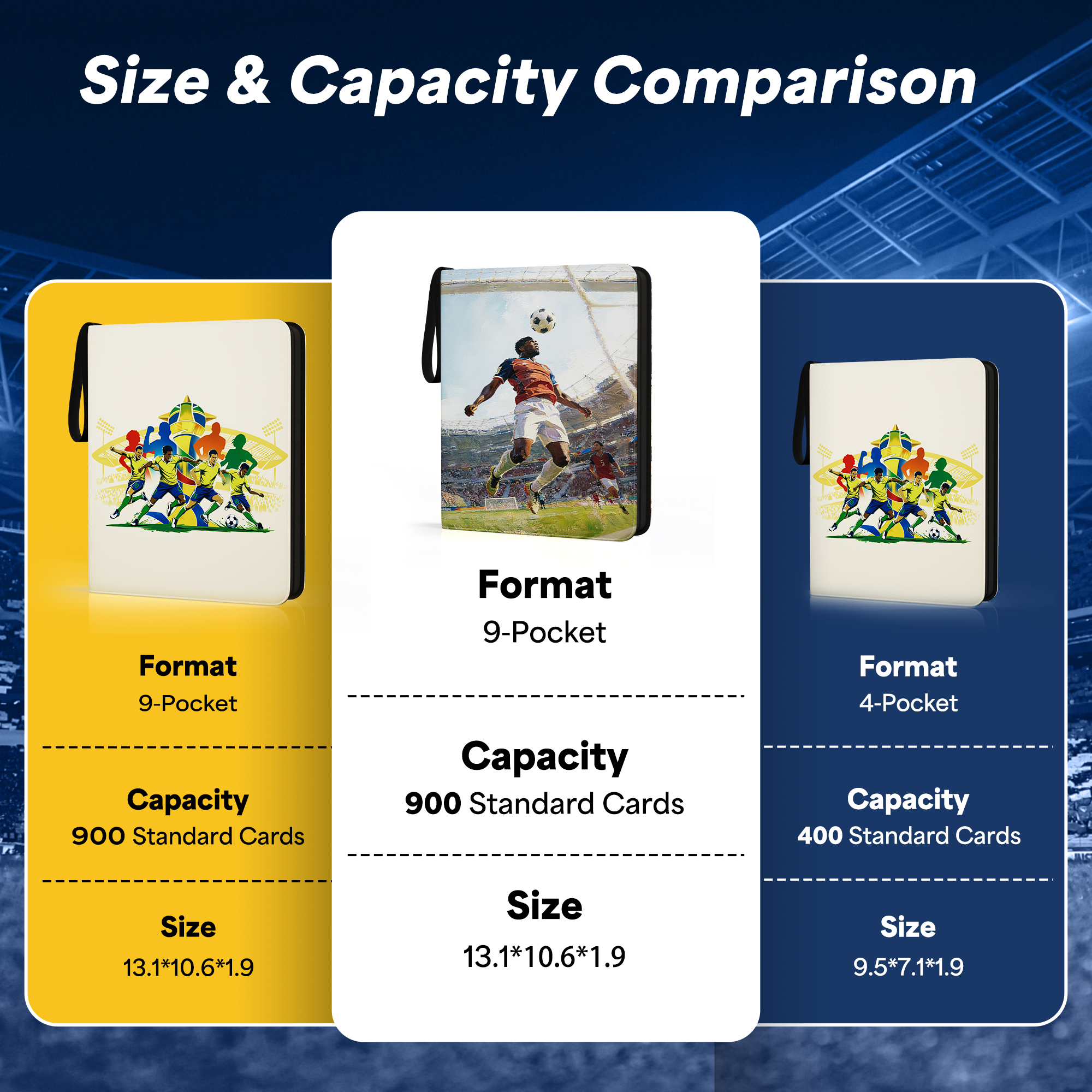 Kabinka 9-Pocket Soccer Card Binder, Holds 900 Trading Cards