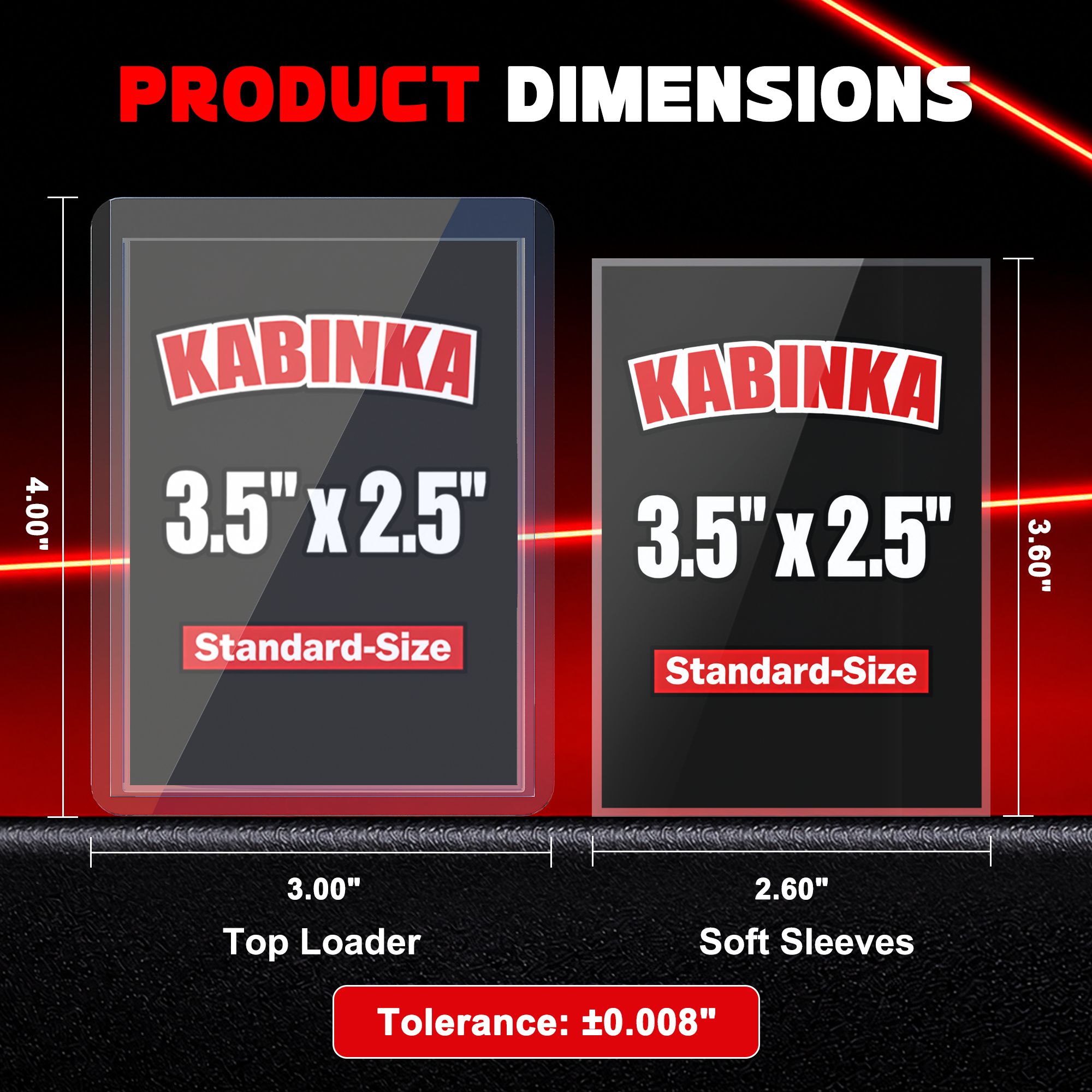 Kabinka 200 Card Sleeves Top Loaders for TradingCards