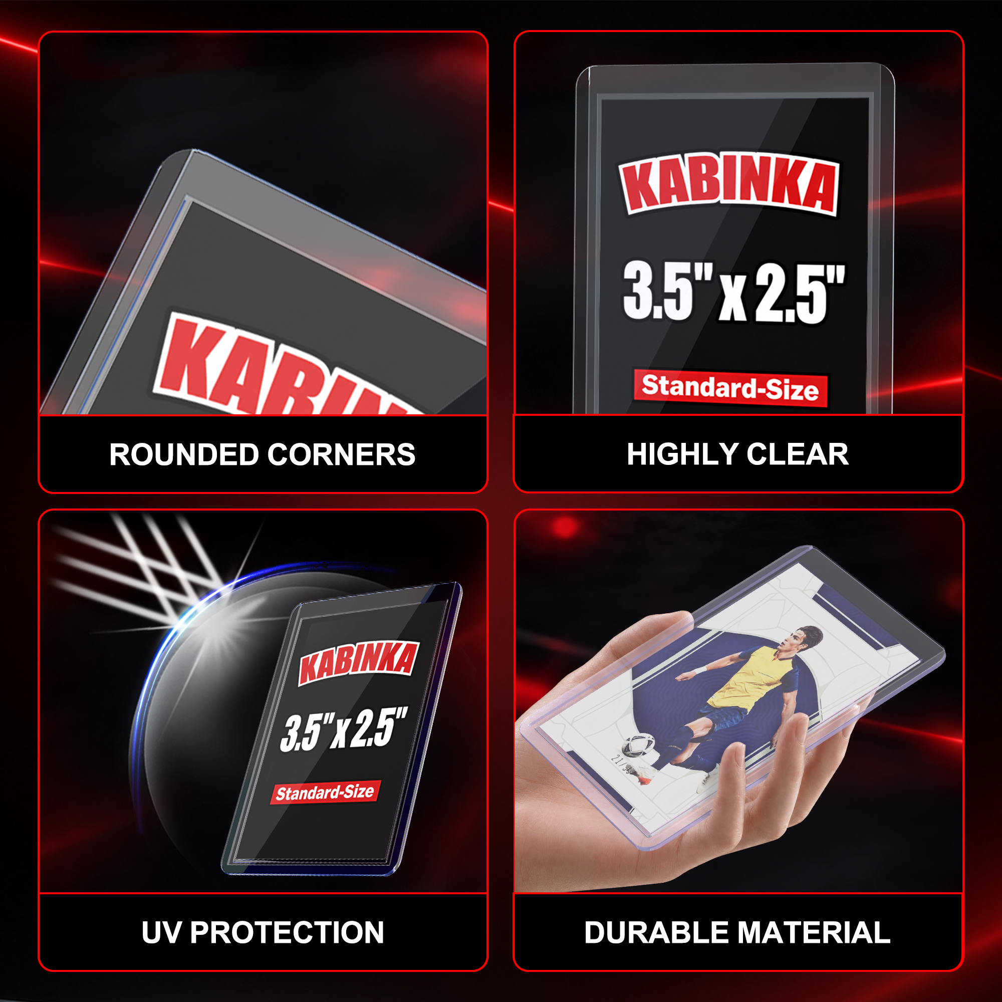 Kabinka 200 Card Sleeves Top Loaders for TradingCards