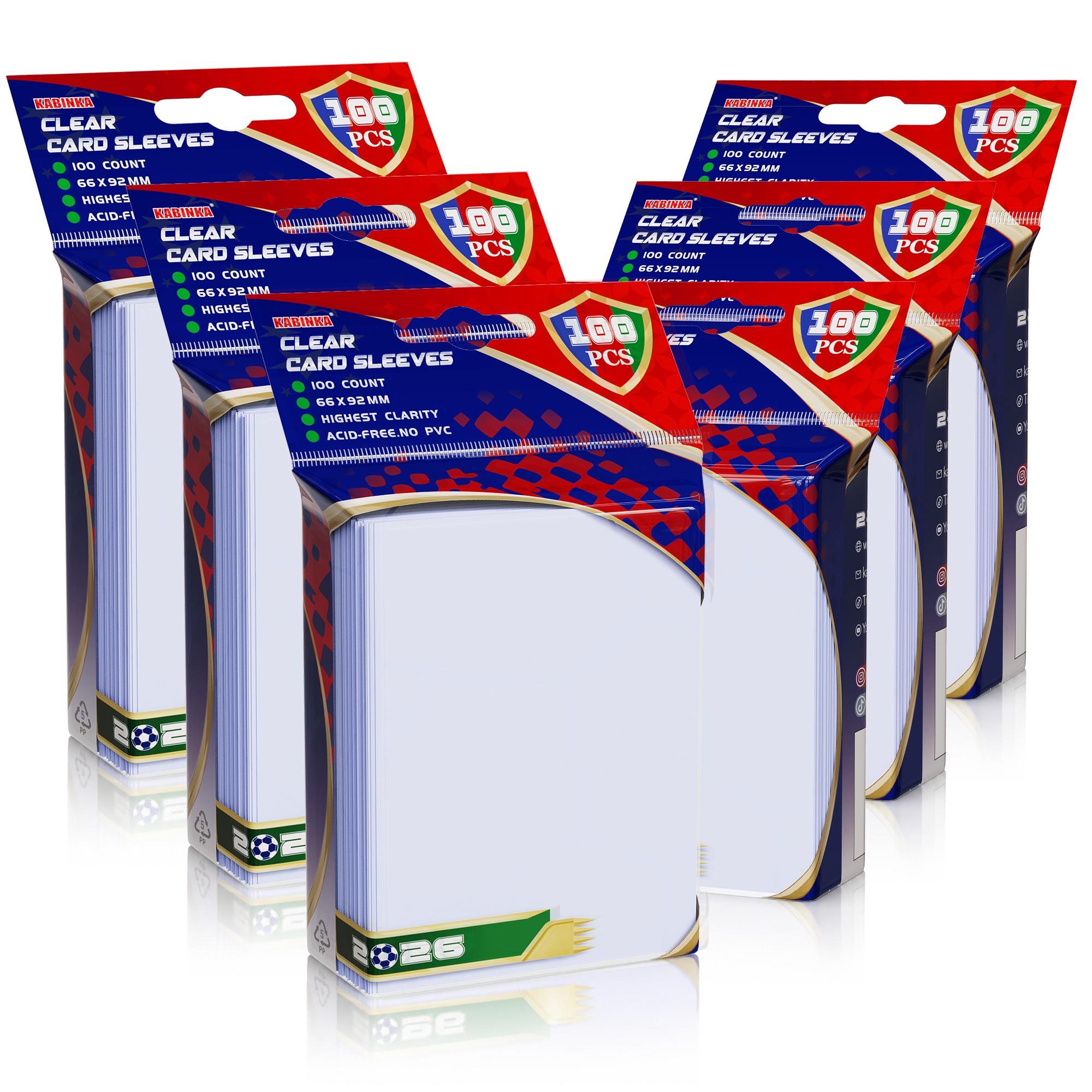 Kabinka 100 Count Card Sleeves, Penny Soft Sleeves for Trading Cards