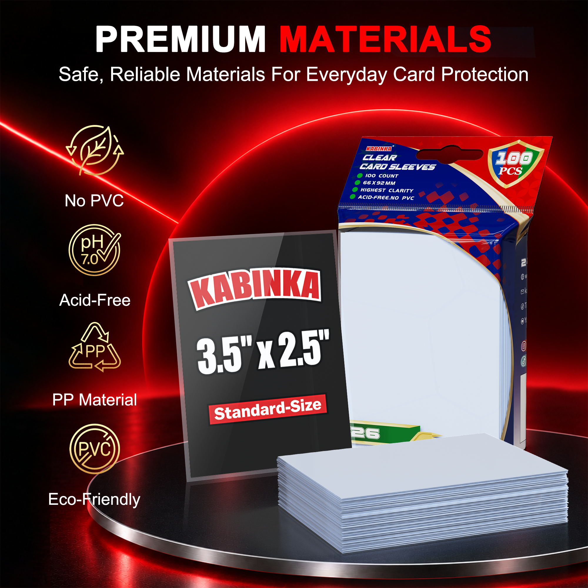 Kabinka 100 Count Card Sleeves, Penny Soft Sleeves for Trading Cards