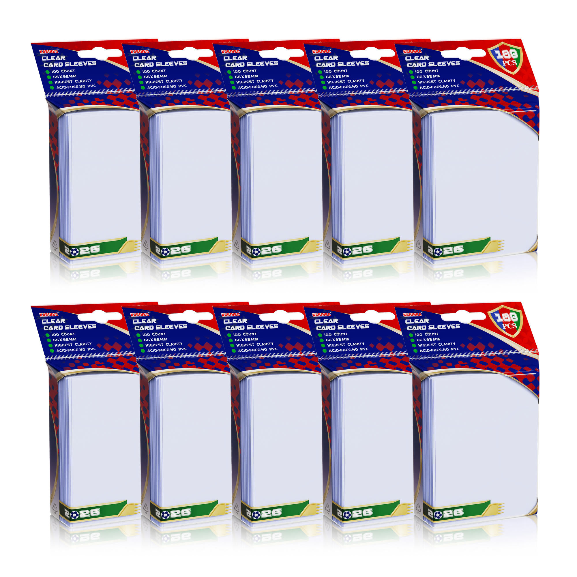 Kabinka 100 Count Card Sleeves, Penny Soft Sleeves for Trading Cards