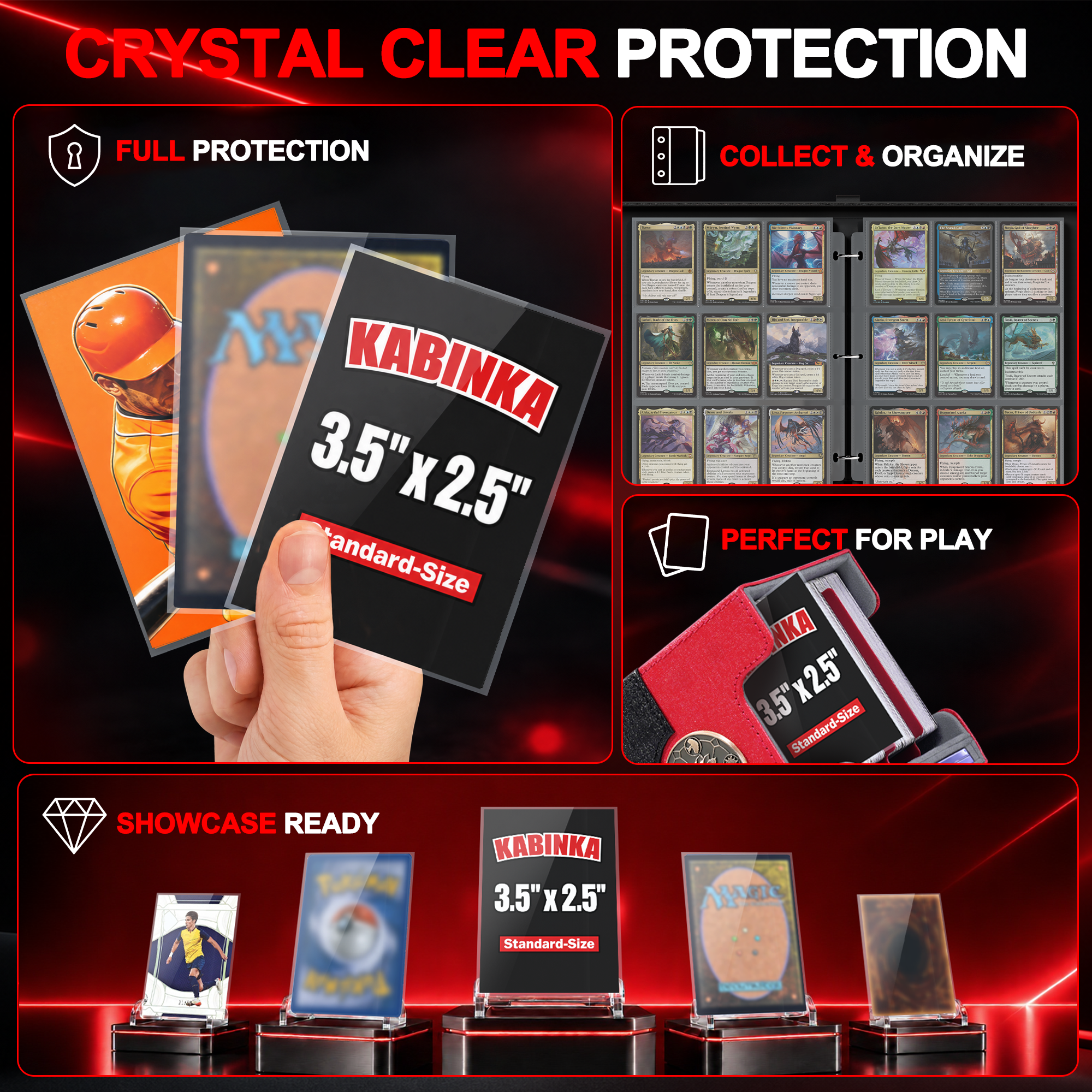 Kabinka 100 Count Card Sleeves, Penny Soft Sleeves for Trading Cards