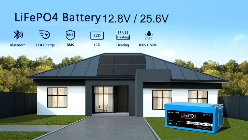 12V 200Ah LiFePo4 Deep Cycle Lithium Battery Bluetooth / Self-Heating / IP65