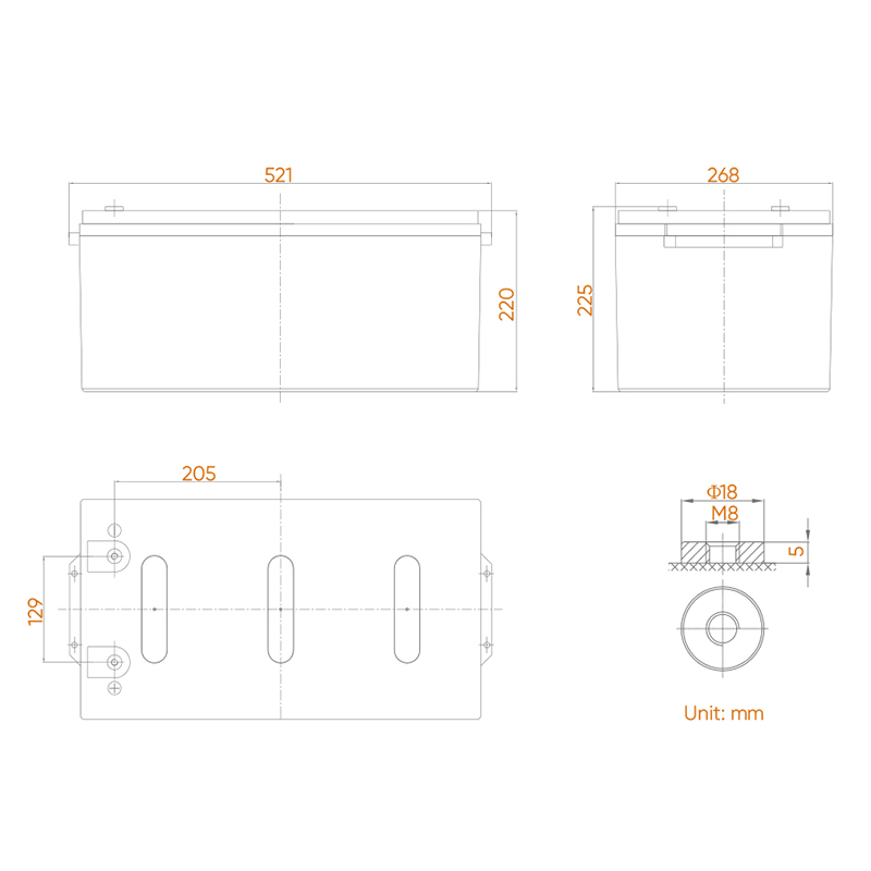 12V 300Ah LiFePo4 Deep Cycle Lithium Battery Bluetooth / Self-Heating / IP65