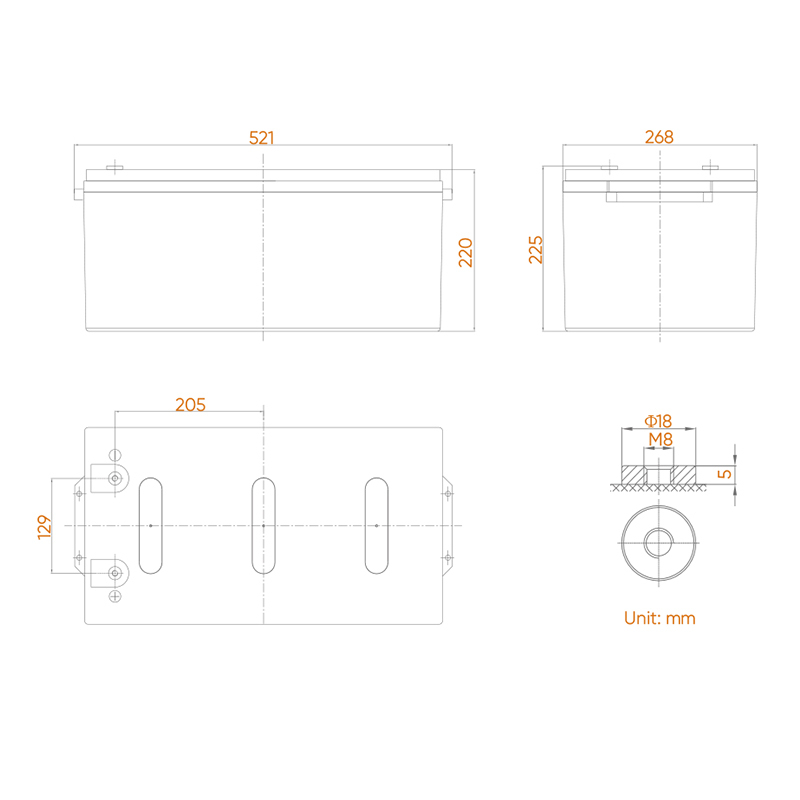 12V 400Ah LiFePo4 Deep Cycle Lithium Battery Bluetooth / Self-Heating / IP65