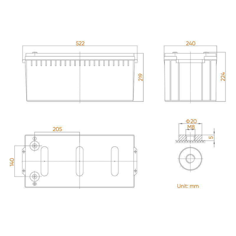 24V 100Ah LiFePo4 Deep Cycle Lithium Battery Bluetooth / Self-Heating / IP65