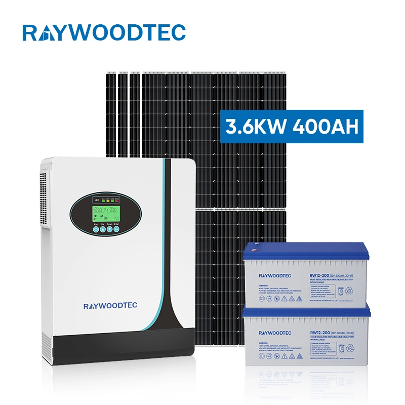 3.6KW 400AH Solar Kit Gel Battery Hybrid Power System for Home Use