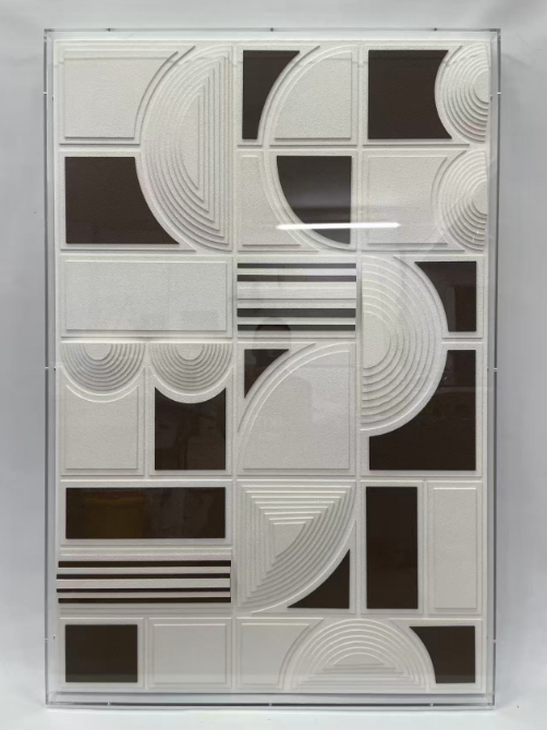 Multi-layer carved sandstone + hand-painted