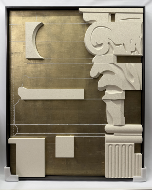 Three dimensional composite material + partial gold foil