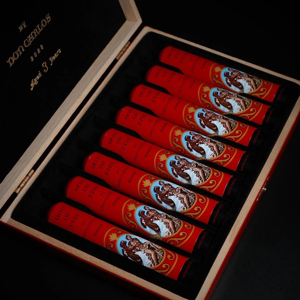 God of Fire by Don Carlos Robusto Tubo 8s 火神 唐卡洛斯 罗布图铝管 8支/盒