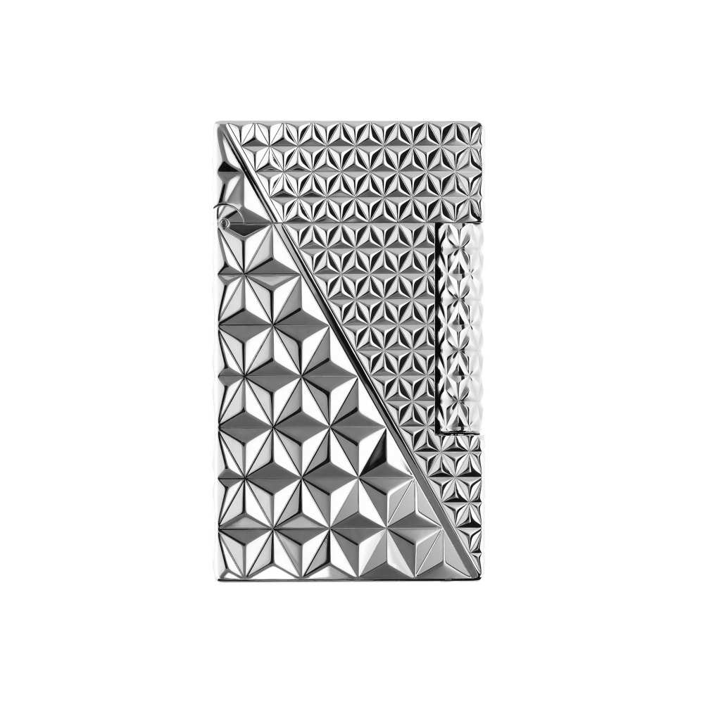 S.T.DUPONT 都彭 Ligne2 朗声系列 火焰菱纹 银色 打火机 C16645