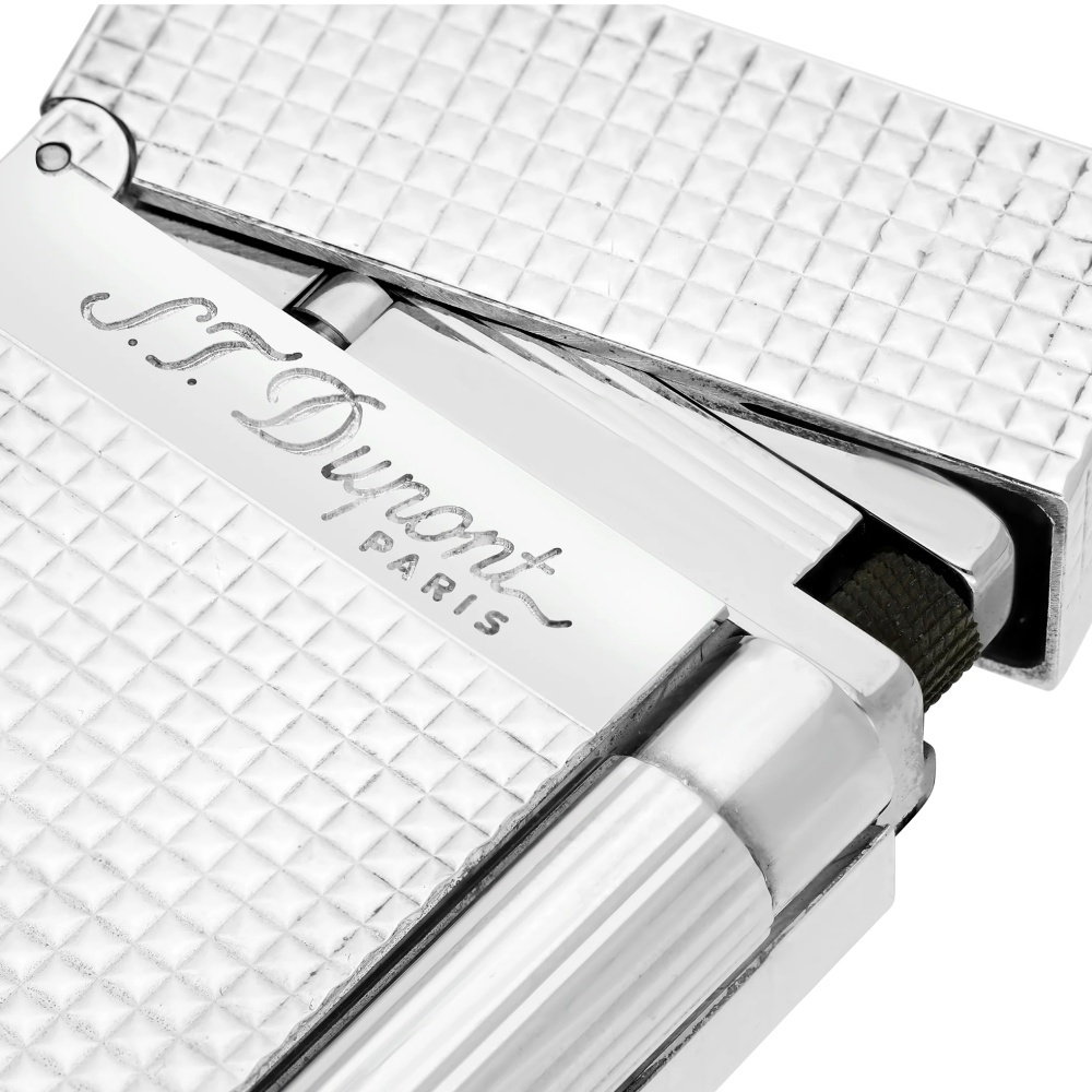S.T.DUPONT 都彭 Ligne2 朗声系列 经典 微钻石菱纹 银色 打火机 016184