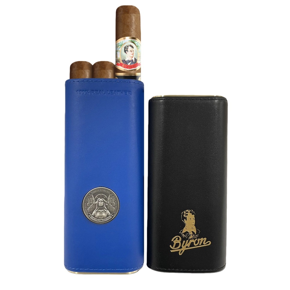 Byron Pure Leather Cigar Box 拜伦 纯皮革 三支装 雪茄盒