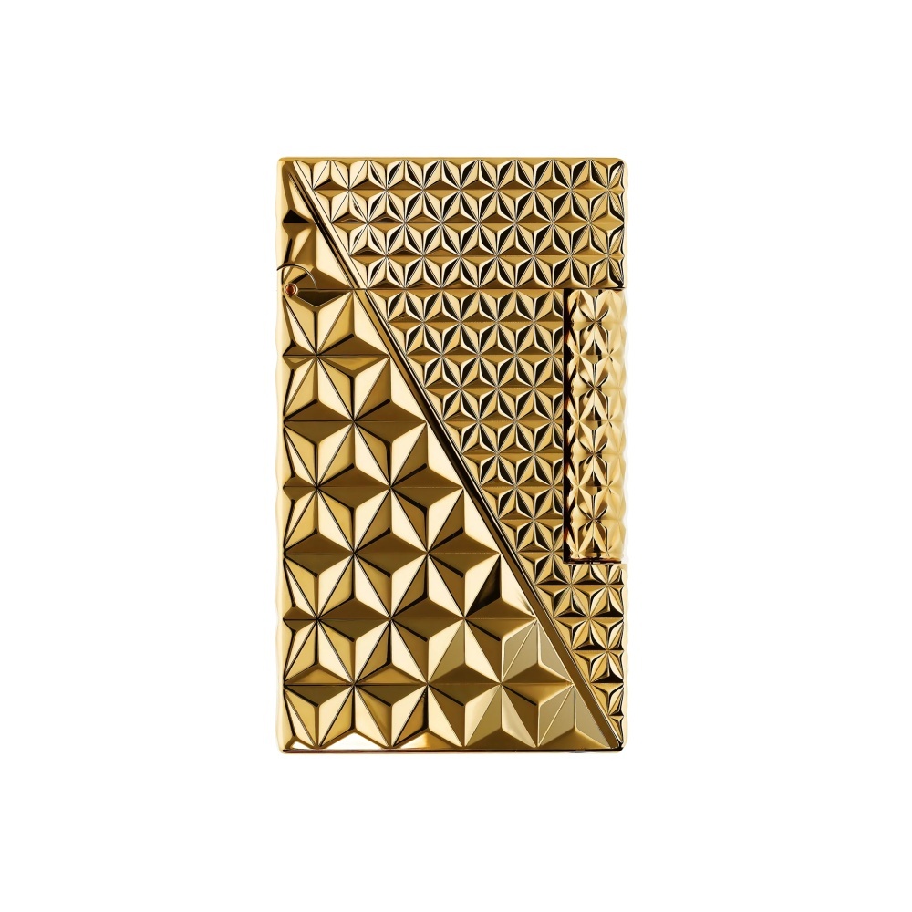 S.T.DUPONT 都彭 Ligne2 朗声系列 火焰菱纹 金色 打火机 C16646