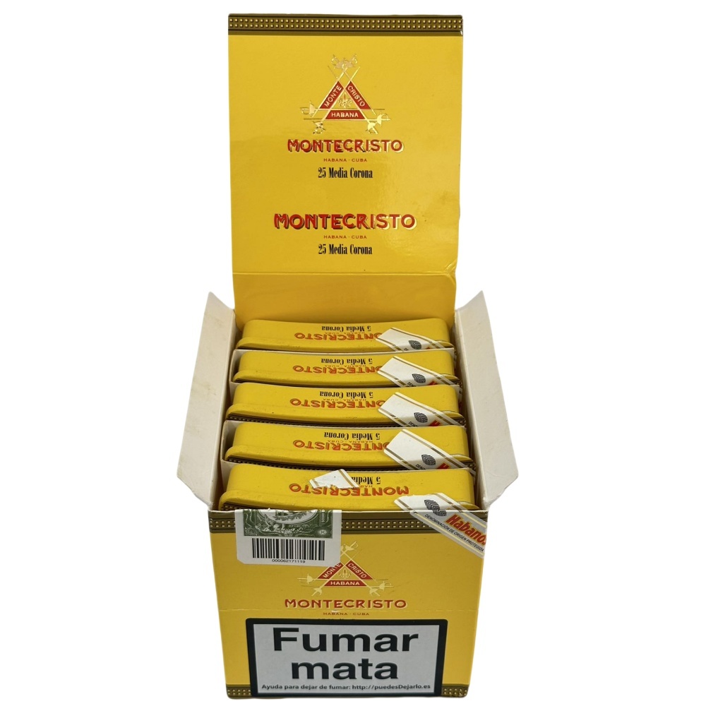 MONTECRISTOS MEDIA CORONA  25s   蒙特  半皇冠纸盒 5支×5盒 25支／盒