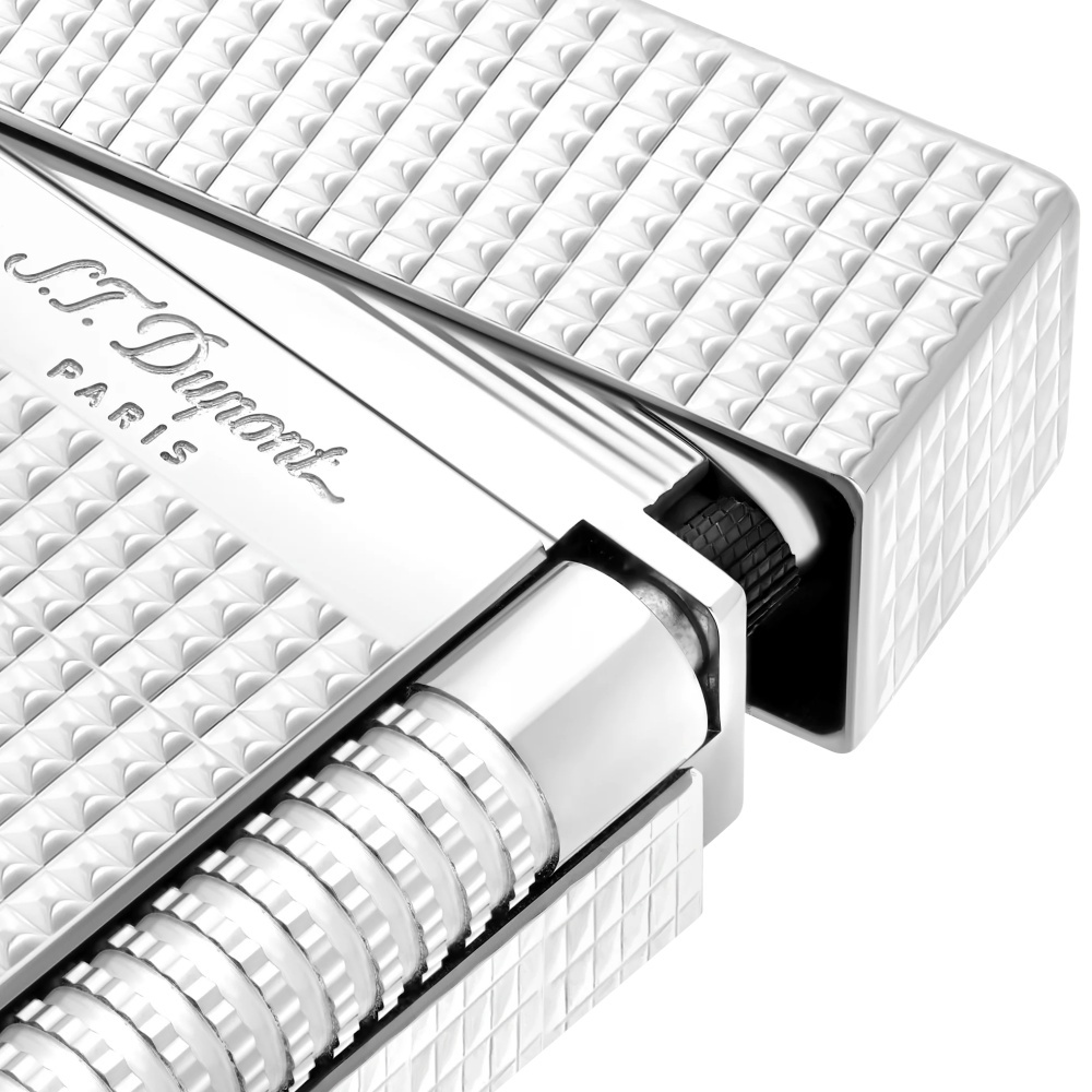 S.T.DUPONT 都彭 Le Grand 格兰德系列 钻石菱纹 双火焰 银色 打火机 C23011