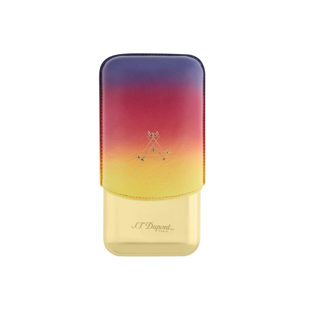 S.T.DUPONT 都彭 蒙特联名款 皮革 晨曦之光 3支装 便捷雪茄盒 183034