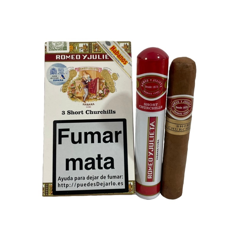 ROMEO Y JULIETA SHORT CHURCHILS 3s 罗密欧与朱丽叶 短丘吉尔 纸盒铝管 3支/盒