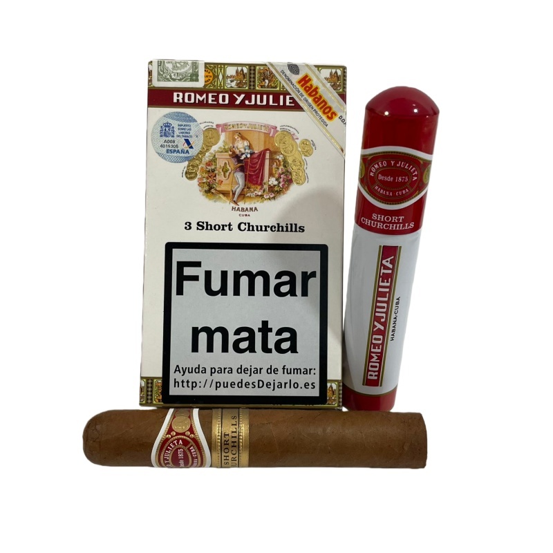 ROMEO Y JULIETA SHORT CHURCHILS 3s 罗密欧与朱丽叶 短丘吉尔 纸盒铝管 3支/盒