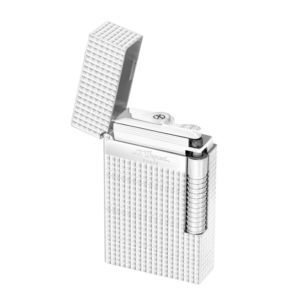 S.T.DUPONT 都彭 Le Grand 格兰德系列 钻石菱纹 双火焰 银色 打火机 C23011