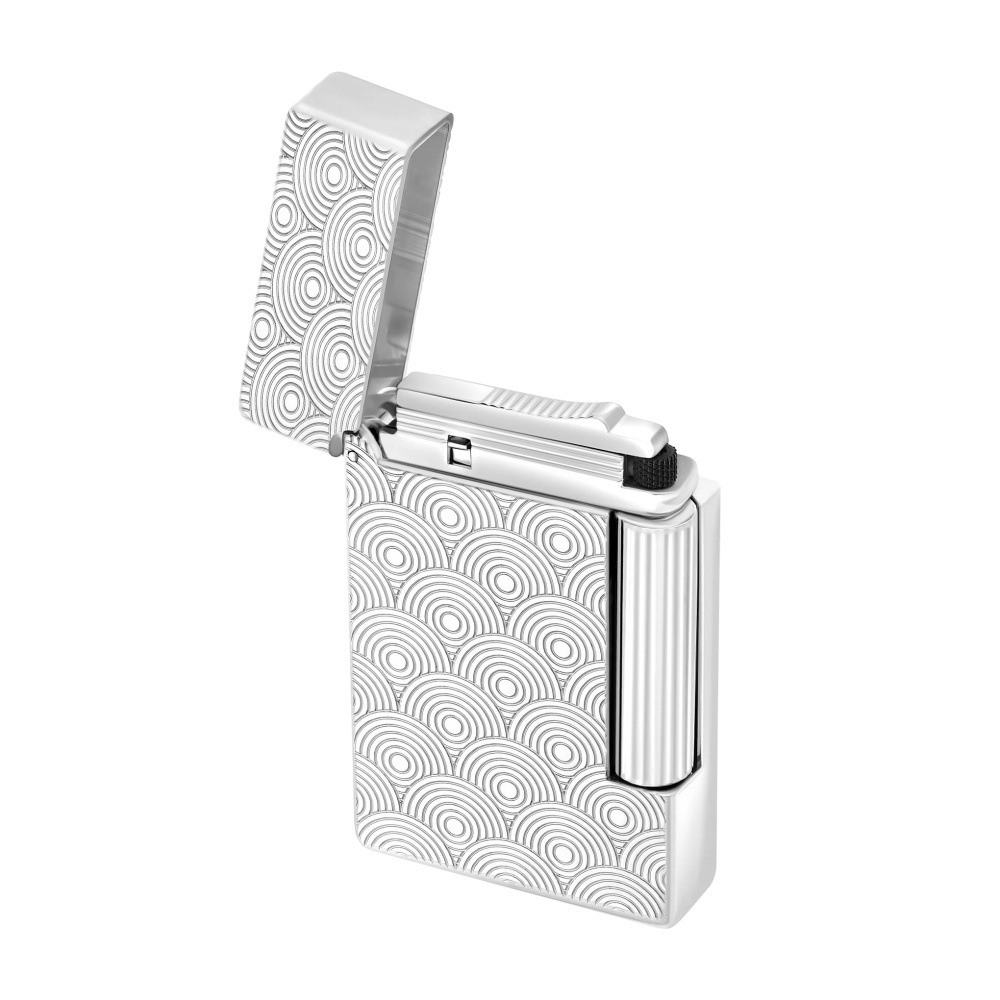 S.T.DUPONT 都彭 INITIAL 轻朗声系列 立体海浪 银色 打火机 020844